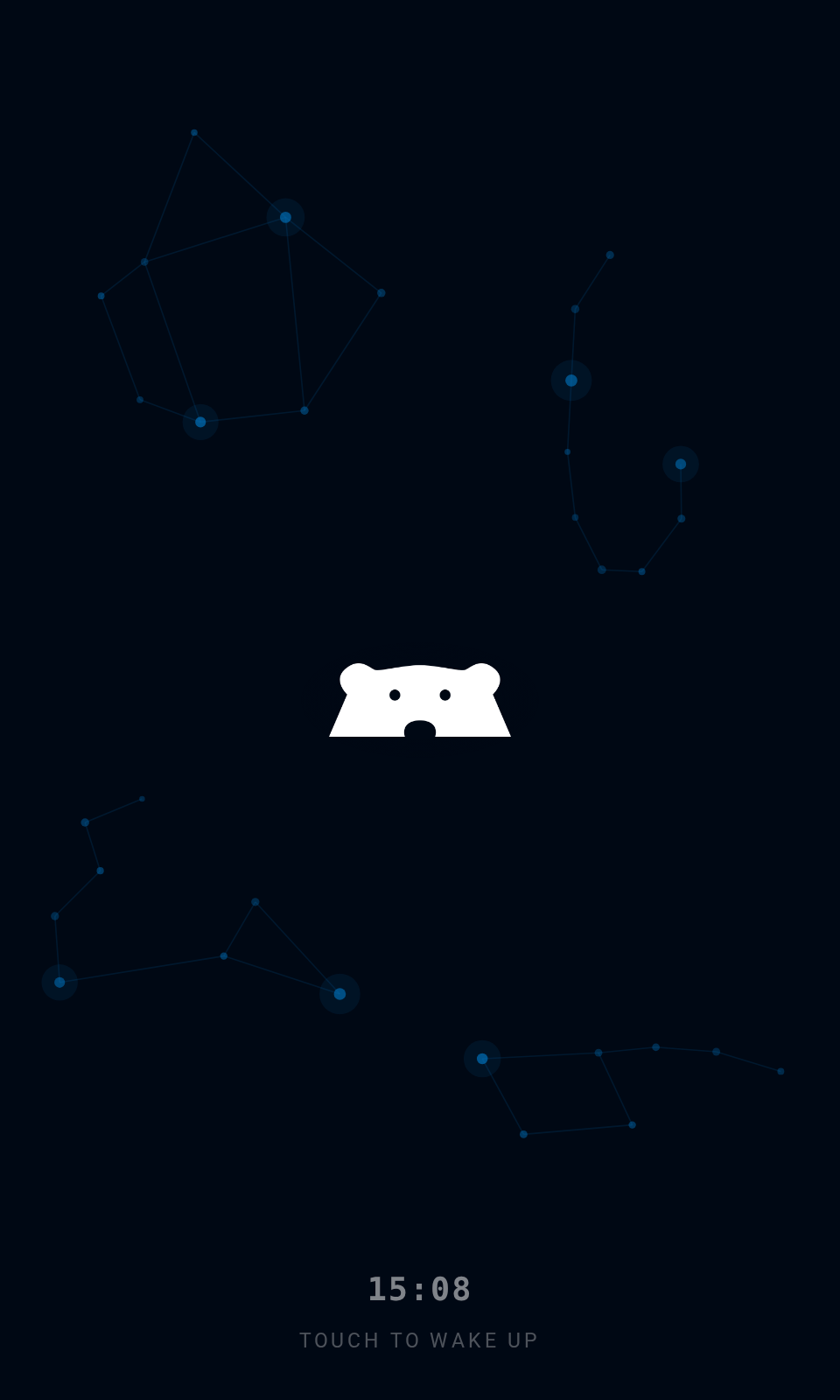 Screensaver Constellations del tastierino con marchio Bearbox